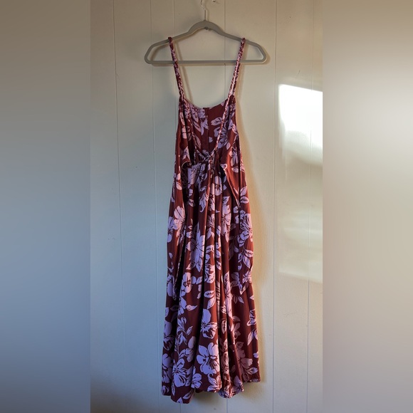 Free People Floral Spaghetti-Strap Maxi Dress in Mauve Pink Size Large - Picture 5 of 9